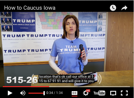 Screenshot of captions that say "location that's ok call our office at 5 15 to 67 91 91 and will give it to you". The phone number onscreen is 515-267-9191.