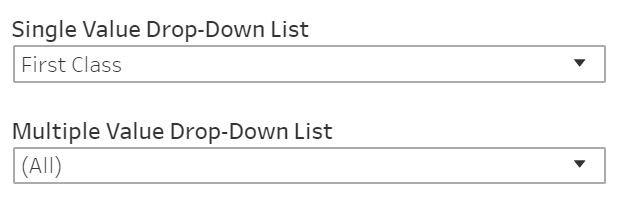 Single value or multiple value drop-down filters