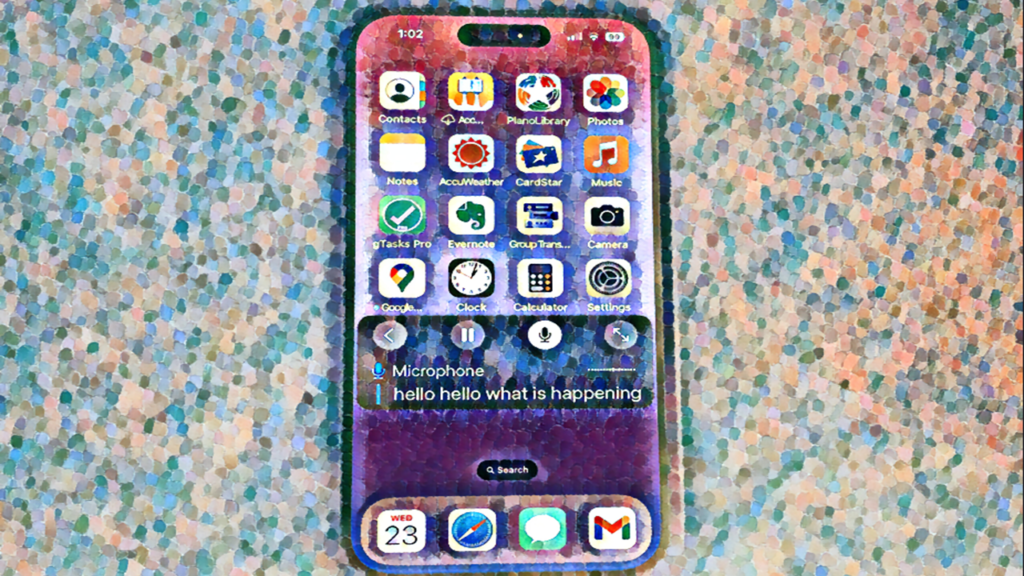 Where is the microphone on iPhone 11 located? - Descriptive Audio