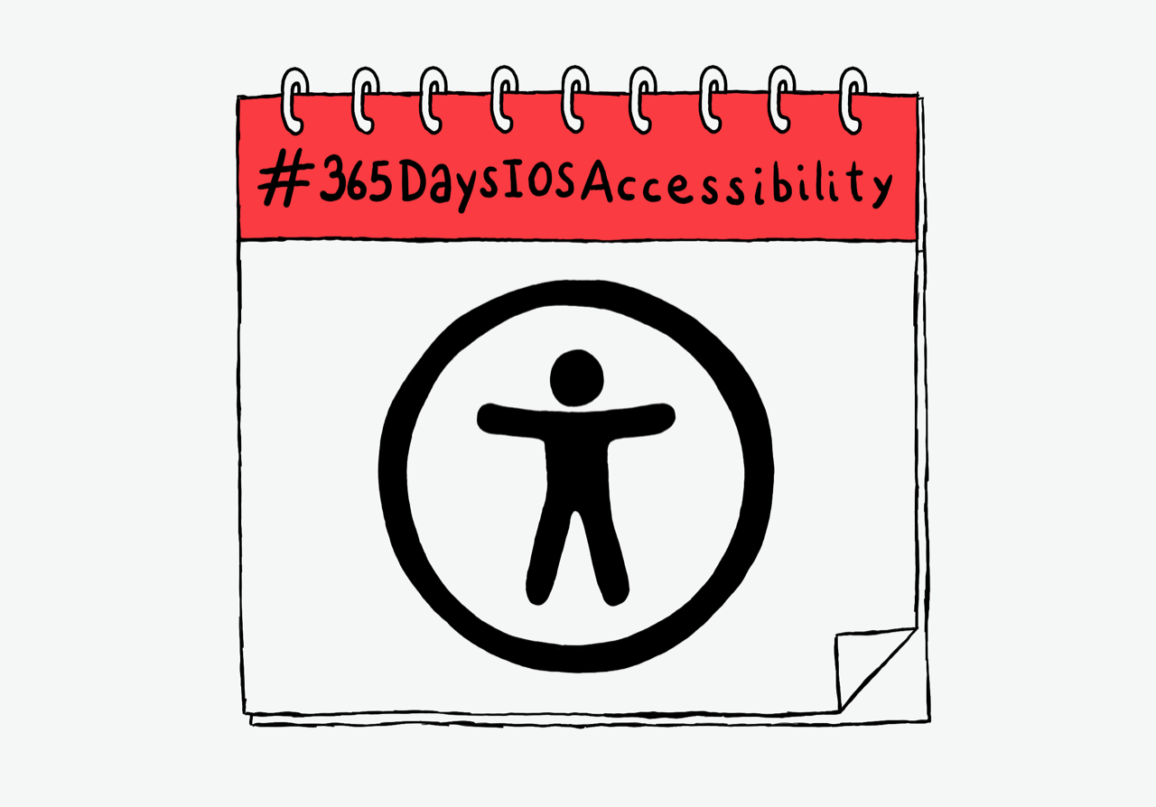 #365DaysIOSAccessibility on a calendar with accessibility icon on the calendar