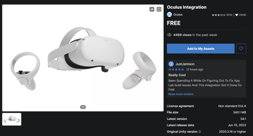 Add Oculus Integration package to my Assets